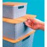 Caixa Organizadora com Tampa de Bambu 12 Litros Azul - 3