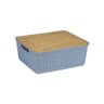 Caixa Organizadora com Tampa de Bambu 12 Litros Azul - 1