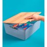 Caixa Organizadora com Tampa de Bambu 12 Litros Azul - 2