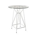 Ver imagem 4 de Jogo Mesa Bistrô Eames Eiffel Vidro 60cm 2 Banquetas Branca Base Ferro Branco - Cor: Branco