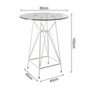 Ver imagem 2 de Jogo Mesa Bistrô Eames Eiffel Vidro 60cm 2 Banquetas Branca Base Ferro Branco - Cor: Branco