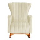 Ver imagem 5 de Poltrona Balanço C/ Puff Melinda Suede Marfim - Lm Decor