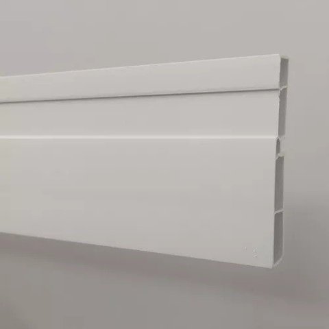 Moldura Roda Pé Rodapé Branco Pvc 7 Cm - 10 Metros