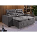 Ver imagem 1 de Sofá Retratil Reclinável Pillow 1,90 Veludo Grafite