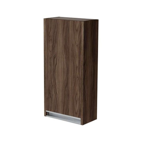 Armário Multiuso Aéreo para Lavanderia 1 Porta 2 Prateleiras MDP 30cm Nogal Mercado