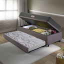 Ver imagem 3 de Bicama Box Baú Solteiro com Colchão Dual Firm Ecoflex Suede Cinza 88x188