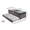Ver imagem 2 de Bicama Box Baú Solteiro com Colchão Dual Firm Ecoflex Suede Cinza 88x188