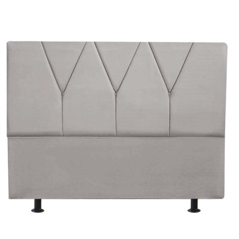 Cabeceira Estofada King 195CM Jade Suede Cinza Claro - D A DECOR D&A Decor