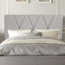 Ver imagem 3 de Cabeceira Estofada King 195CM Jade Suede Cinza Claro - D A DECOR D&A Decor