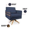 Kit 02 Poltronas Giratória Mari Suede Azul Marinho - 5
