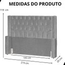 Ver imagem 6 de Cabeceira de Cama Box Estofada 195 Cm King Linho Emma