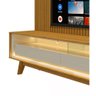 Rack Reluz 3 Gavetas com Painel para Tv até 75 Polegadas Led Ripado Nobre Naturale e Off White - 4