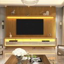 Ver imagem 2 de Rack Reluz 3 Gavetas com Painel para Tv até 75 Polegadas Led Ripado Nobre Naturale e Off White