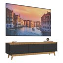 Ver imagem 2 de Rack para Tv até 80 Polegadas 180cm 3 Portas Retrô Multimóveis Mp1103 Madeirado/preto