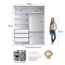 Ver imagem 4 de Guarda-Roupa 2 Portas de Correr 2 com Espelho 3 Gavetas Zira Branco