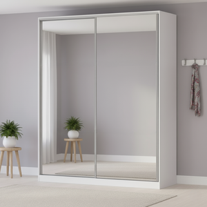 Guarda-Roupa Solteiro com Espelho 2 Portas de Correr