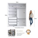 Ver imagem 4 de Guarda-roupa 2 Portas de Correr 2 com Espelho 3 Gavetas Zira