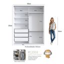 Ver imagem 4 de Guarda-Roupa 2 Portas de Correr 2 com Espelho 3 Gavetas Zira Branco