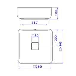 Cuba de Apoio Deca Slim 40x40 L.11040.26 Quadrada Barbante - 5