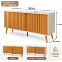 Ver imagem 3 de Aparador Buffet Ripado 2 Portas Moderno 2 Cores Qualidade Excelente