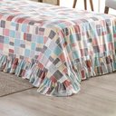 Ver imagem 3 de Kit Cobre Leito Colcha Turin Solteiro Estampada c/ Babado 400 Fios 2 Peças Pastilhas Coloridas Rosê 