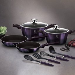 Jogo de Panelas Tripla Camada de Mármore 10pçs Roxo Purple Eclipse Berlinger Haus - 2
