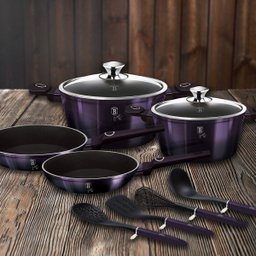 Jogo de Panelas Tripla Camada de Mármore 10pçs Roxo Purple Eclipse Berlinger Haus - 4
