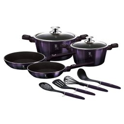Jogo de Panelas Tripla Camada de Mármore 10pçs Roxo Purple Eclipse Berlinger Haus - 1
