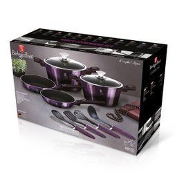 Jogo de Panelas Tripla Camada de Mármore 10pçs Roxo Purple Eclipse Berlinger Haus - 5