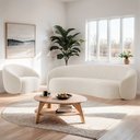 Ver imagem 2 de Kit Sofá 3 Lugares 180cm e Poltrona Orgânica Luxo Recepção Amore Linho Bege - Amarena Móveis