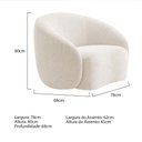 Ver imagem 4 de Kit Sofá 3 Lugares 180cm e Poltrona Orgânica Luxo Recepção Amore Linho Bege - Amarena Móveis