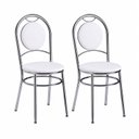 Ver imagem 2 de Kit 2 Cadeiras de Jantar 89,5x41cm Branco/Cromado