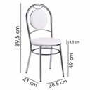 Ver imagem 3 de Kit 2 Cadeiras de Jantar 89,5x41cm Branco/Cromado