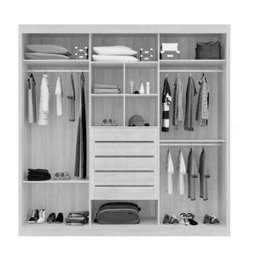 Guarda-Roupa Casal com Espelho 3 Portas 5 Gavetas Veneto Móveis Lanza - 2