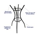Ver imagem 2 de Base para Mesa Bistrô Cor Preta Média Altura 92cm para Tampo Vidro Madeira Pedra Poltronas do Sul Li
