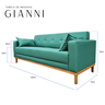Sofá Gianni | Base de Madeira & Tecido Acquablock Impermeável | 180cm | Oliva - 6
