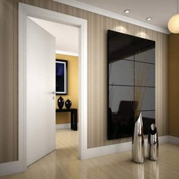 Kit Porta de Madeira 210x80cm Lisa Primer Esquerda Moldufama  - 1