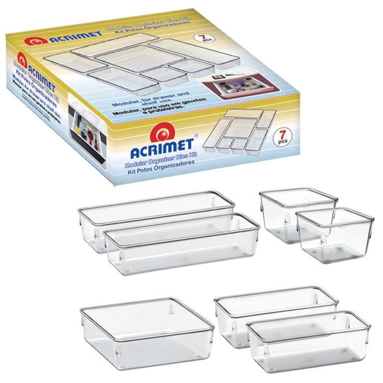 Organizador Multiuso Modular Gavetas Acrílico Kit de 7 peças - 2