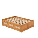 Ver imagem 2 de Cama Queen 6 Gavetas Madeira Maciça Castanho Claro