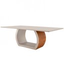 Ver imagem 1 de Mesa para Sala de Jantar Ellis 220cm em Madeira com Vidro Moderna Mobília