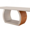 Ver imagem 6 de Mesa para Sala de Jantar Ellis 220cm em Madeira com Vidro Moderna Mobília