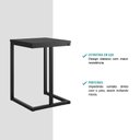Ver imagem 3 de Conjunto 2 Banquetas Sala de Jantar Tubo Preto Madeirado Preto