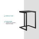 Ver imagem 4 de Conjunto 2 Banquetas Sala de Jantar Tubo Preto Madeirado Preto