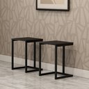Ver imagem 1 de Conjunto 2 Banquetas Sala de Jantar Tubo Preto Madeirado Preto