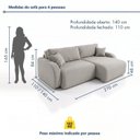 Ver imagem 3 de Sofá Cama Modular Orgânico Retrátil 4 Lugares 270cm Base Madeira Maciça Cancún