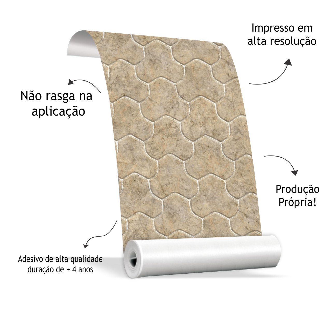 Papel De Parede Adesivo Pedras Mosaicos Quarto Sala Anti-Mofo ...