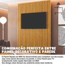 Ver imagem 3 de Painel Ripado Parede 02 Módulos Mdf 2,50 X 0,952mt Naturale