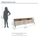 Ver imagem 3 de Rack Bend 180 cm Porta Sextavada Incolar Luna e Cedro com Pé Preto