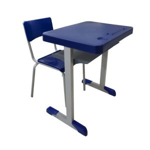 Conjunto Escolar com Apoio para Livros - (Mesa e Cadeira) - Juvenil 6 a 09 Anos - Realplast - 40999