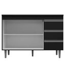 Ver imagem 2 de Balcão de Pia 2 Portas Andréia 120 Cm Preto sem Tampo Ajl Móveis